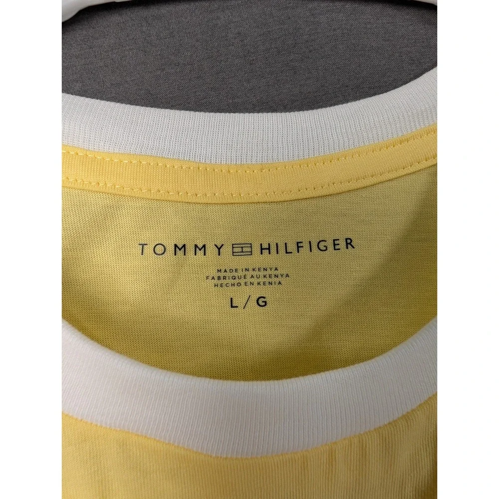 Tommy Hilfiger Mens Ringer T-Shirt Yellow Size Large